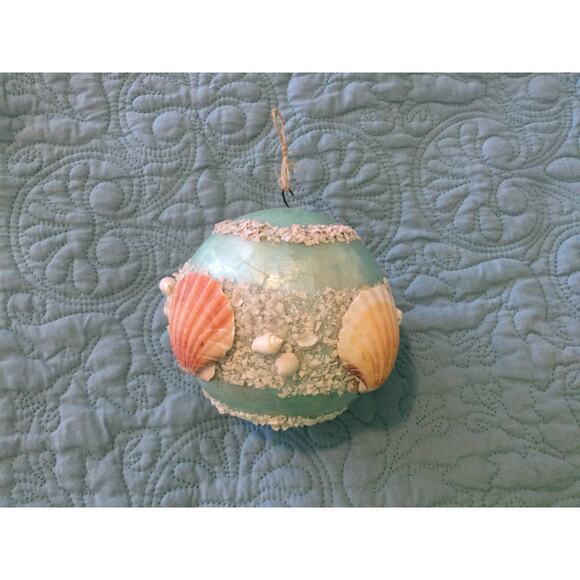 Nautical Seashell Christmas Ornament Ball Handmade - Picture 6 of 8